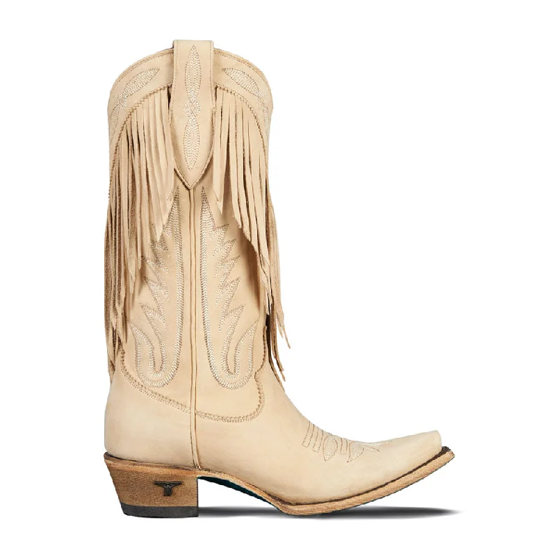 Senita Falls Fringe Embroidered Snip Toe Cowboy Boots