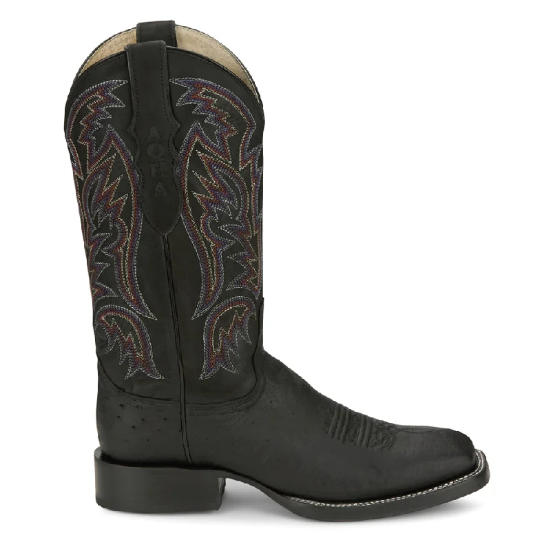 Three Bars Wide Square Toe Cowboy Boots