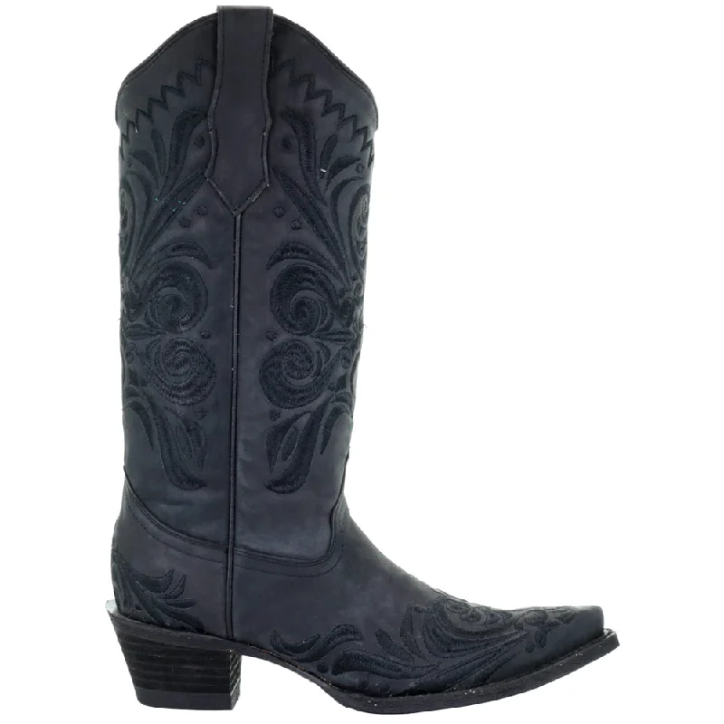 Filigree Embroidery Snip Toe Cowboy Boots