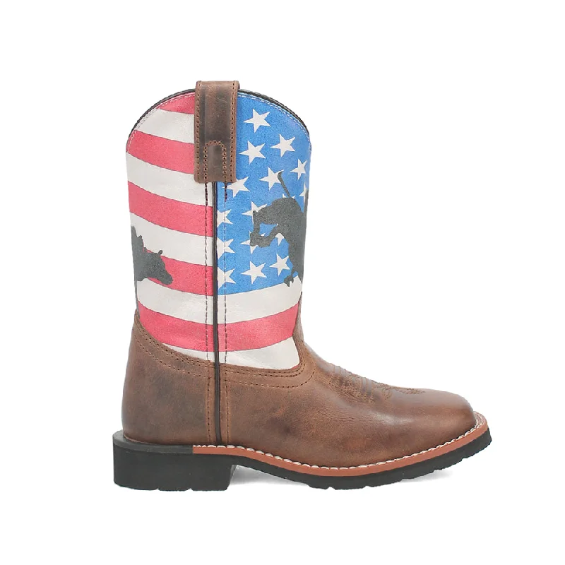 Buck Patriotic Square Toe Cowboy Boots (Little Kid-Big Kid)