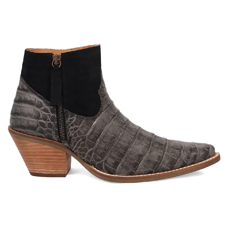 Ricki Croc Animal Print Snip Toe Cowboy Booties