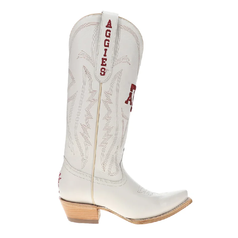 Texas A&M University Gameday Embroidered Logo Snip Toe Cowboy Boots