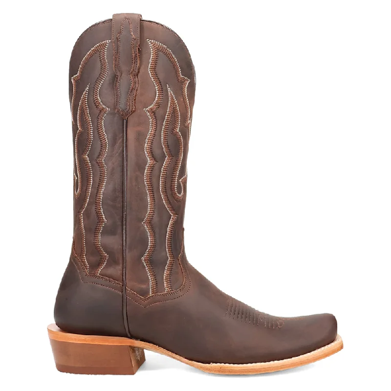 Oakwood Embroidered Square Toe Pull On Cowboy Boots