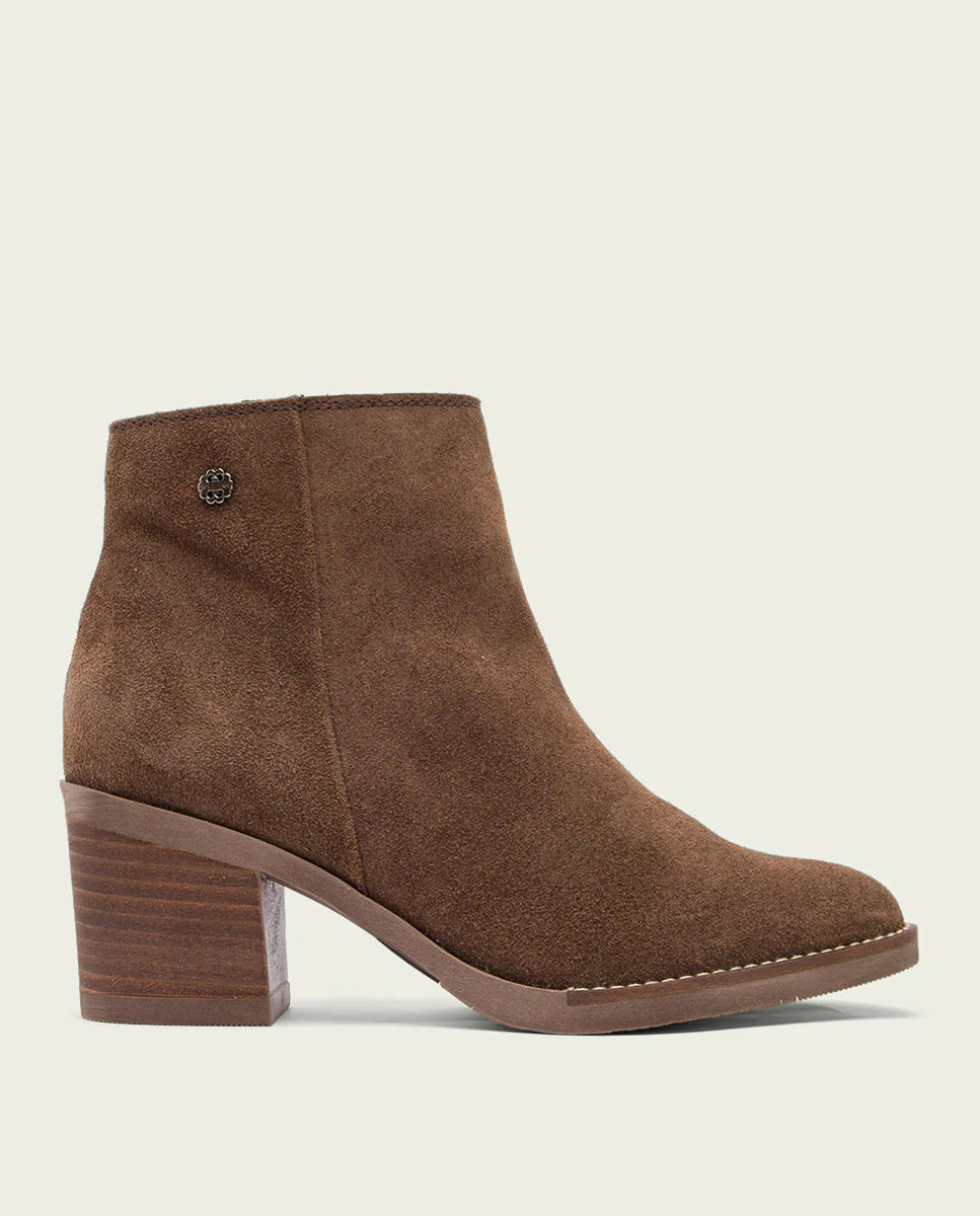 The Inside Zip Ankle Bootie in Mocha