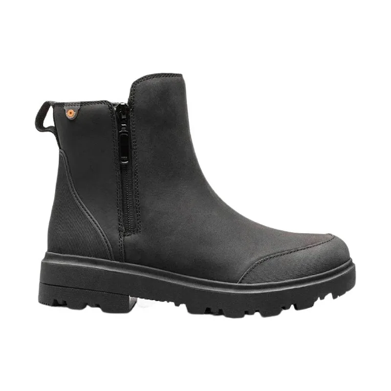 Bogs Women's Holly Zip Leather Rain Boot - Black