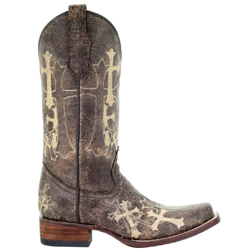 L5042 Embroidery Square Toe Cowboy Boots