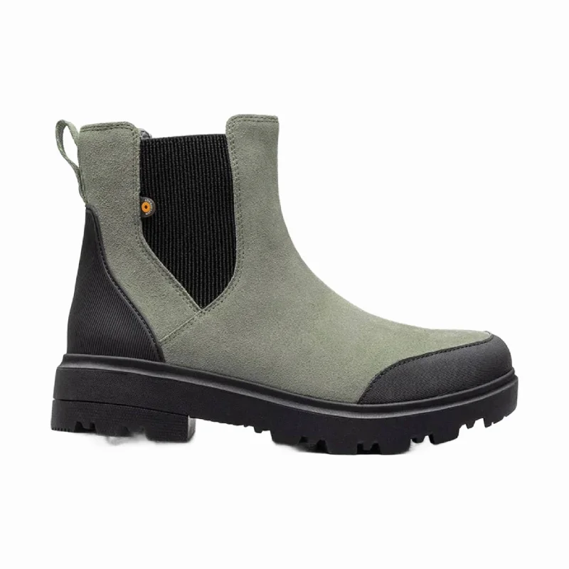 Bogs Women's Holly Chelsea Leather Rain Boot - Green Ash - ONLINE STORE CREDIT/EXCHANGE ONLY