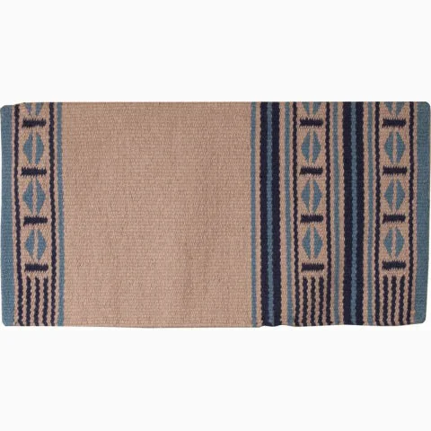 Mustang Blue and Cream New Zealand Wool Blanket