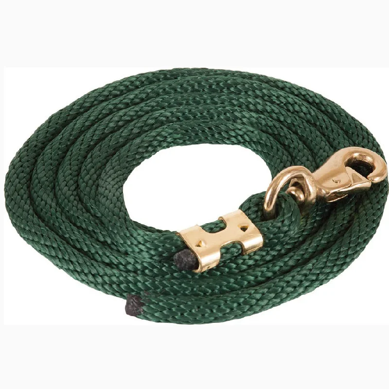 Mustang Hunter Green 9' Poly Lead Rope With Bull Snap