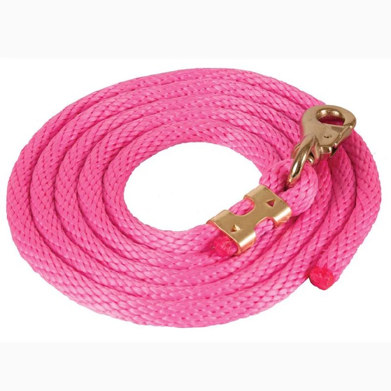 Mustang Pink 9' Poly Lead Rope With Bull Snap