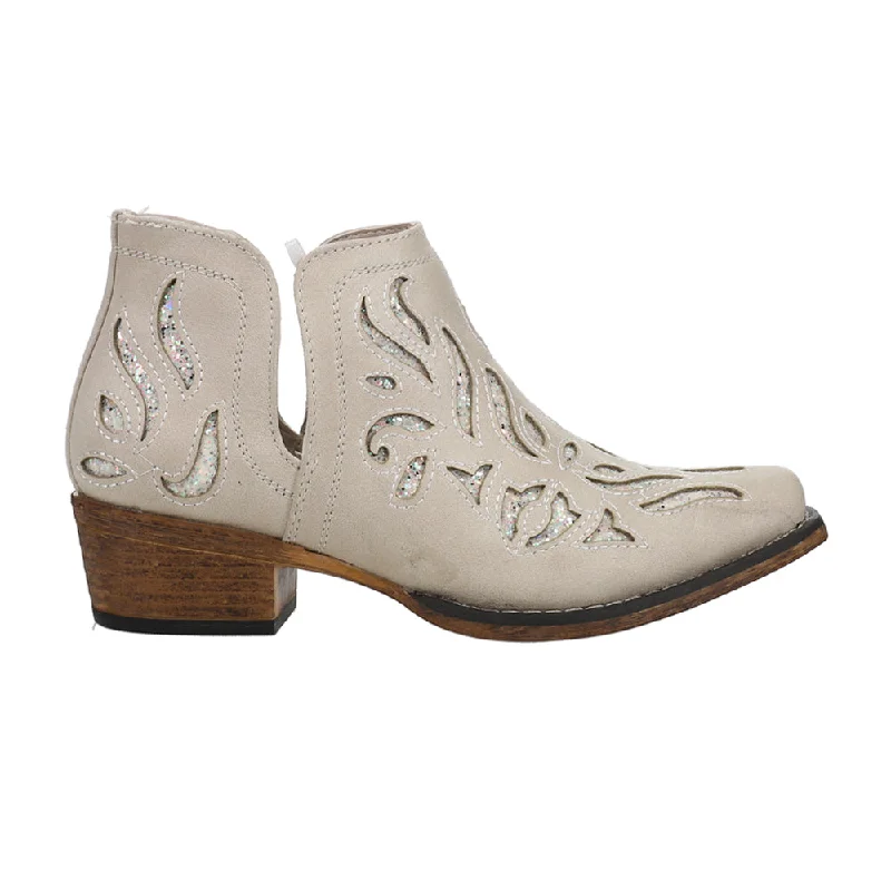 Ava Glitz Tooled-Inlay Snip Toe Cowboy Booties