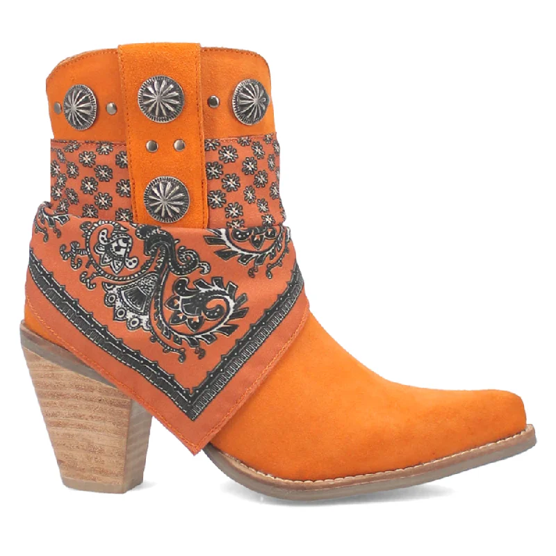 Bandida Paisley Studded Round Toe Cowboy Booties