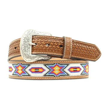 Nocona Men's Multicolored Bead & Basket Weaved Belt