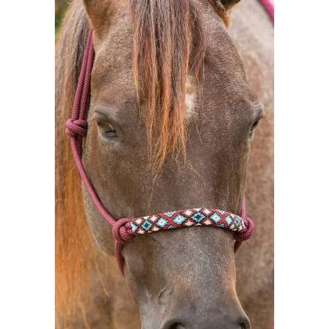 Professional Choice- Burgundy Beaded Rope Halter