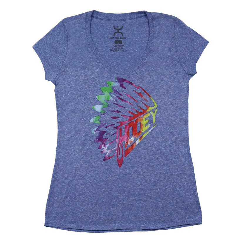 Hooey Women's Blue Scoop Neck Tee