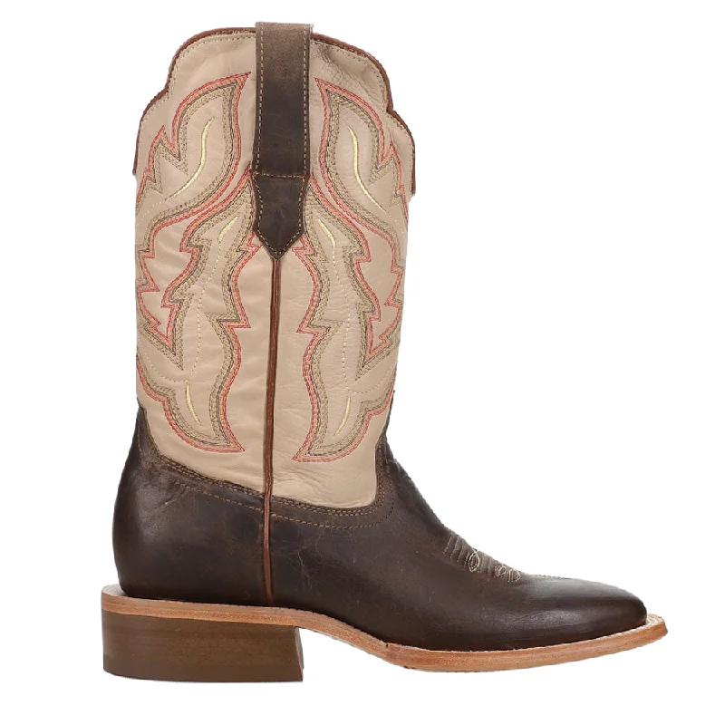 Goat Embroidered Wide Square Toe Cowboy Boots