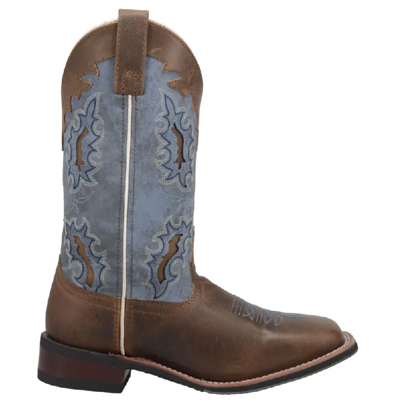 Isla Tooled-Inlay Embroidered Square Toe Cowboy Boots