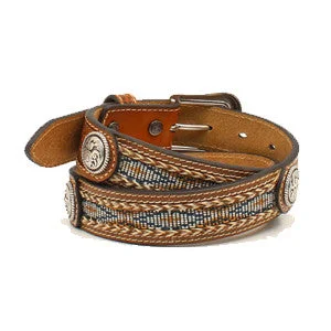 Ariat Kid's Brown Ribbon Inlay Belt