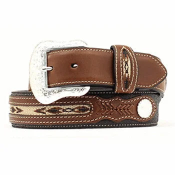 Nocona Men's Black and Brown Western Belt