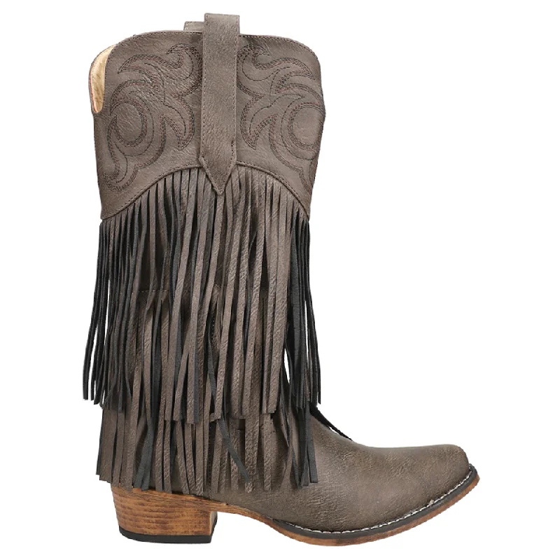 Rickrack Embroidery Fringe Snip Toe Cowboy Boots