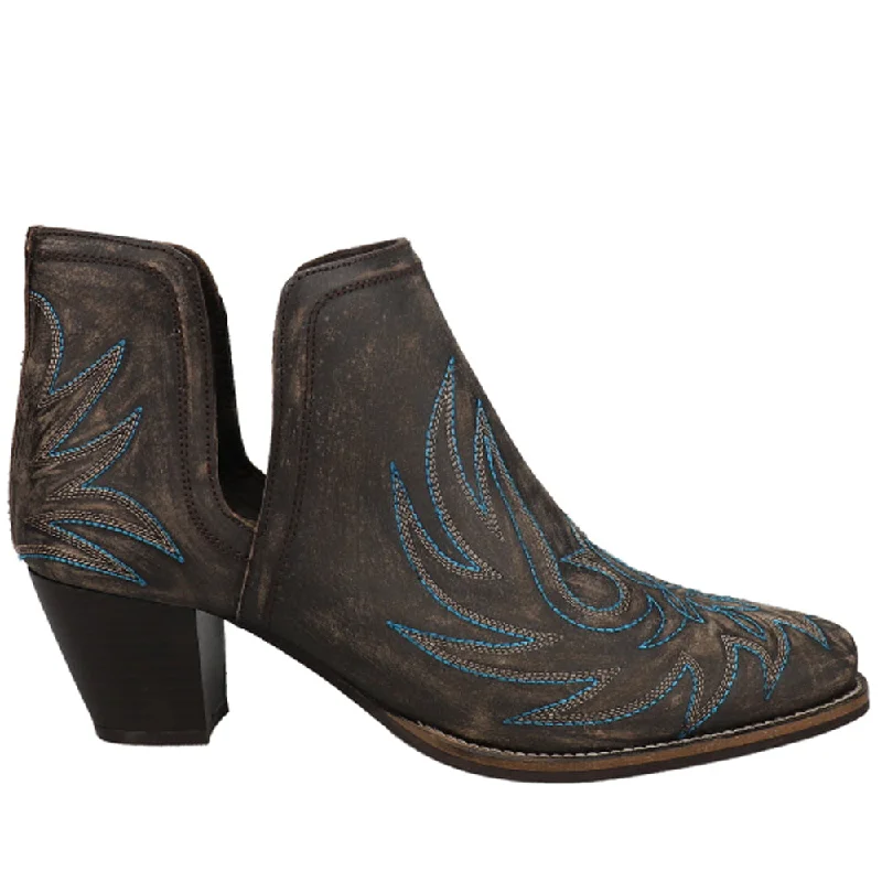 Rowdy Embroidery Pointed Toe Cowboy Booties