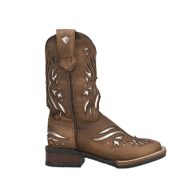 Shiloh Metallic Square Toe Cowboy Boots (Little Kid)