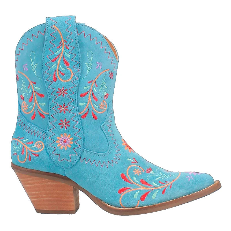 Sugar Bug Floral Embroidery Round Toe Cowboy Booties