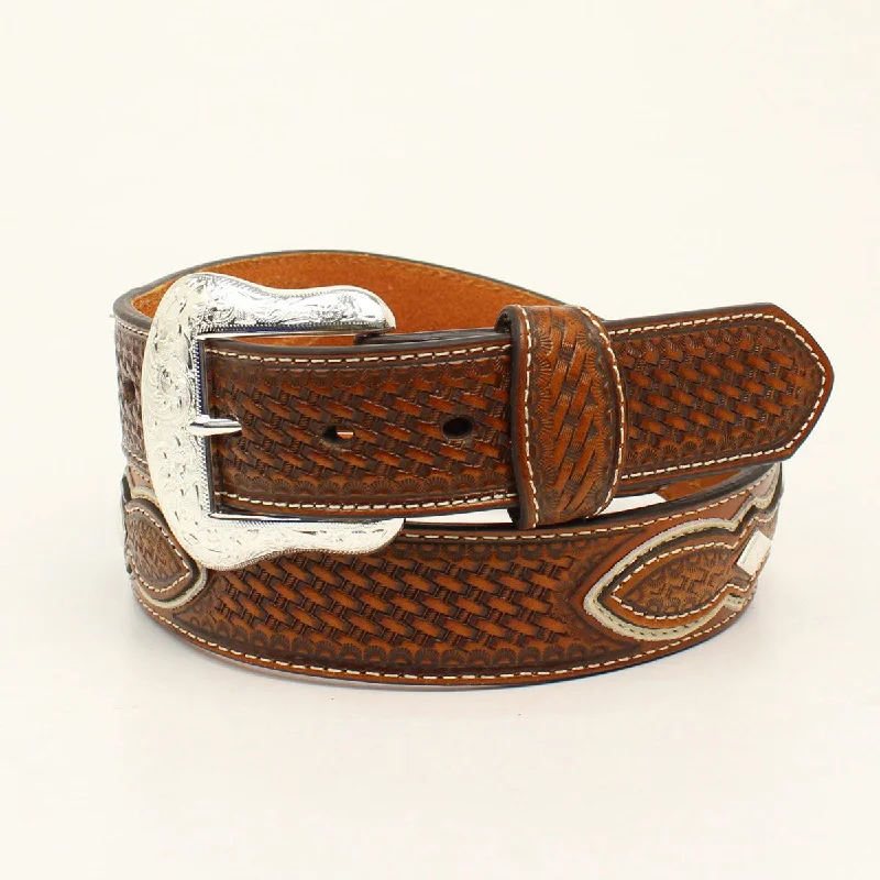 Nocona Men's Brown Basket Weave Belt