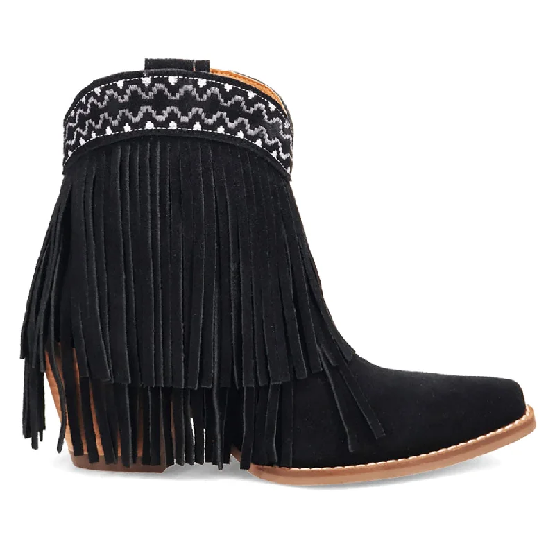 Tapadero Southwest Fringe Snip Toe Cowboy Booties