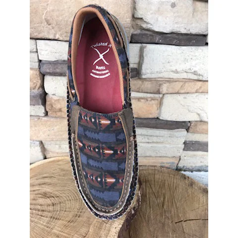 WE Exclusive ~  Twisted X Men's Grey Aztec Slip On Moc