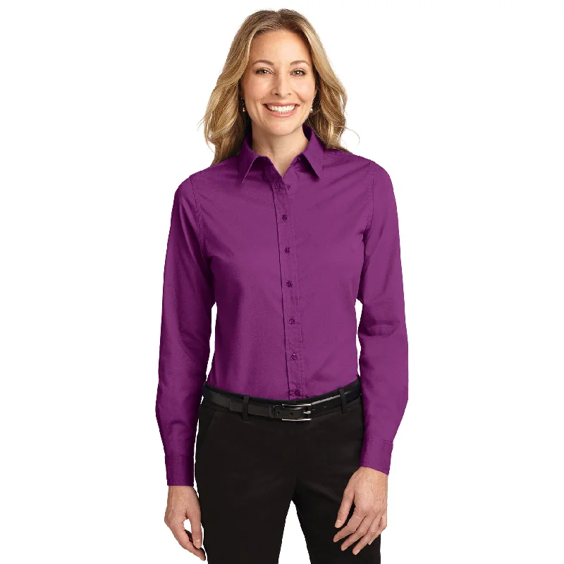 Women's Deep Berry Easy Care Long Sleeve Shirt